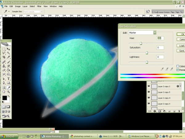 Creation of Tenis ball planets: Step 4